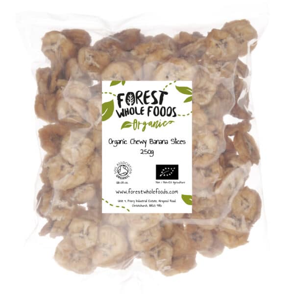 organic chewy banana slices 250g